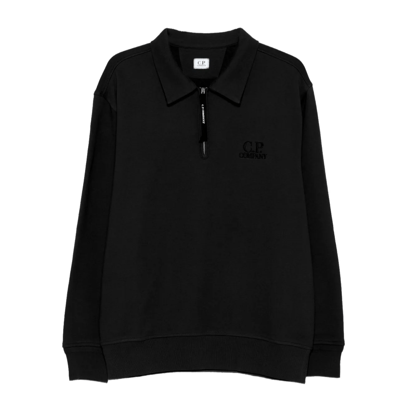 [C.P. Company] Diagonal Raised Fleece Half Zip in Black