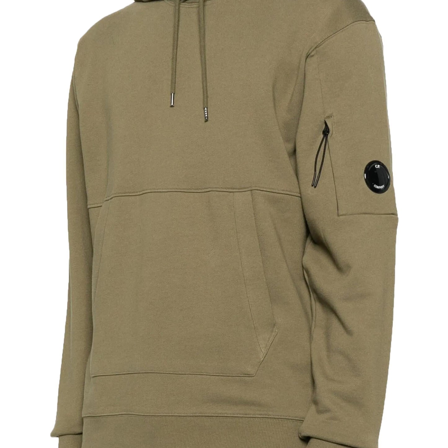 [C.P. Company] Diagonal Raised Fleece Lens Hooded Sweatshirt in Capers