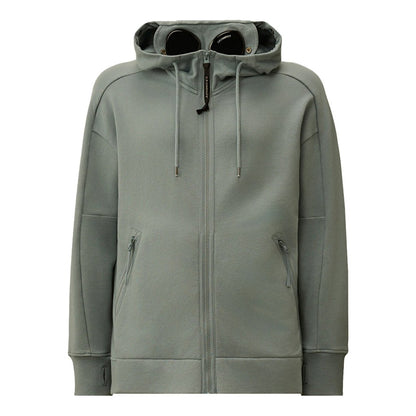 [C.P. Company] Diagonal Raised Fleece Zipped Goggle Hooded Sweatshirt