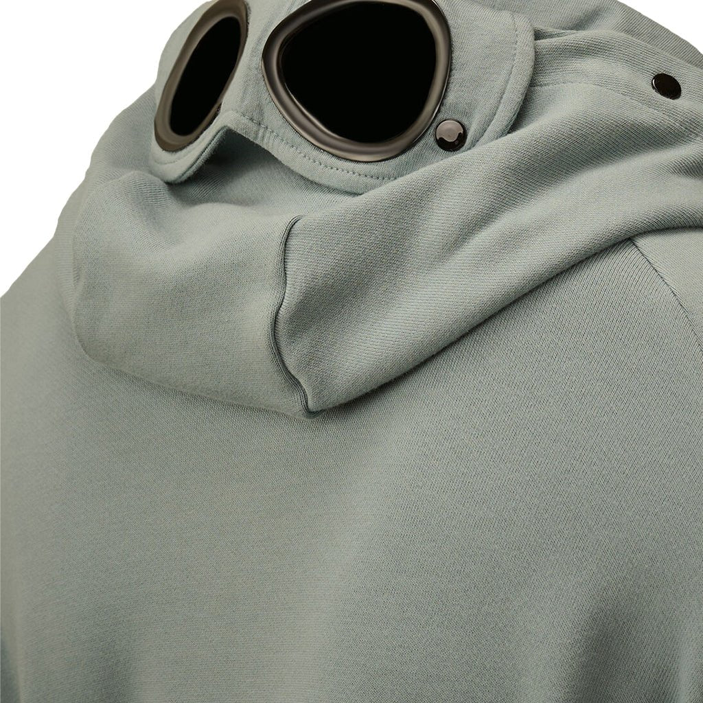 [C.P. Company] Diagonal Raised Fleece Zipped Goggle Hooded Sweatshirt