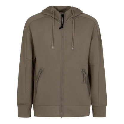 [C.P. Company] Diagonal Raised Fleece Zipped Goggle Hooded Sweatshirt