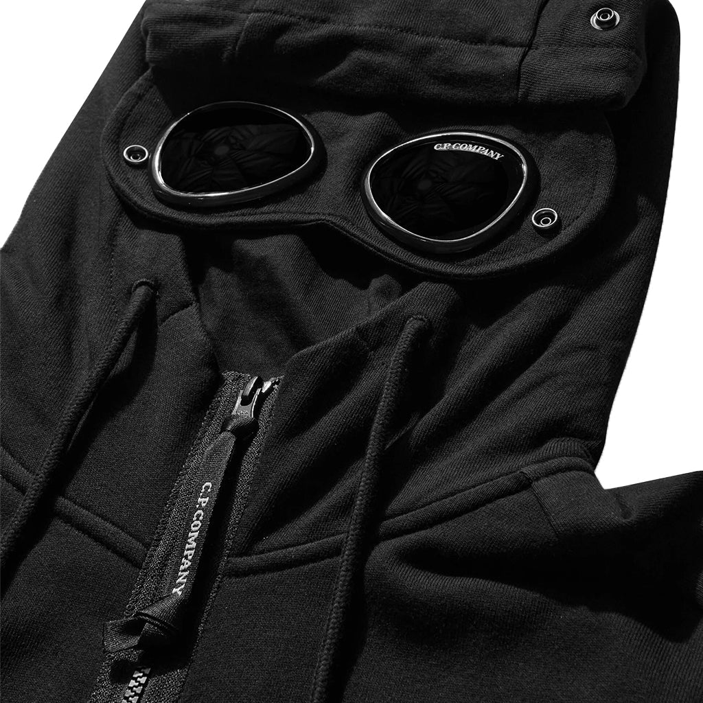 [C.P. Company] Diagonal Raised Fleece Zipped Goggle Hooded Sweatshirt
