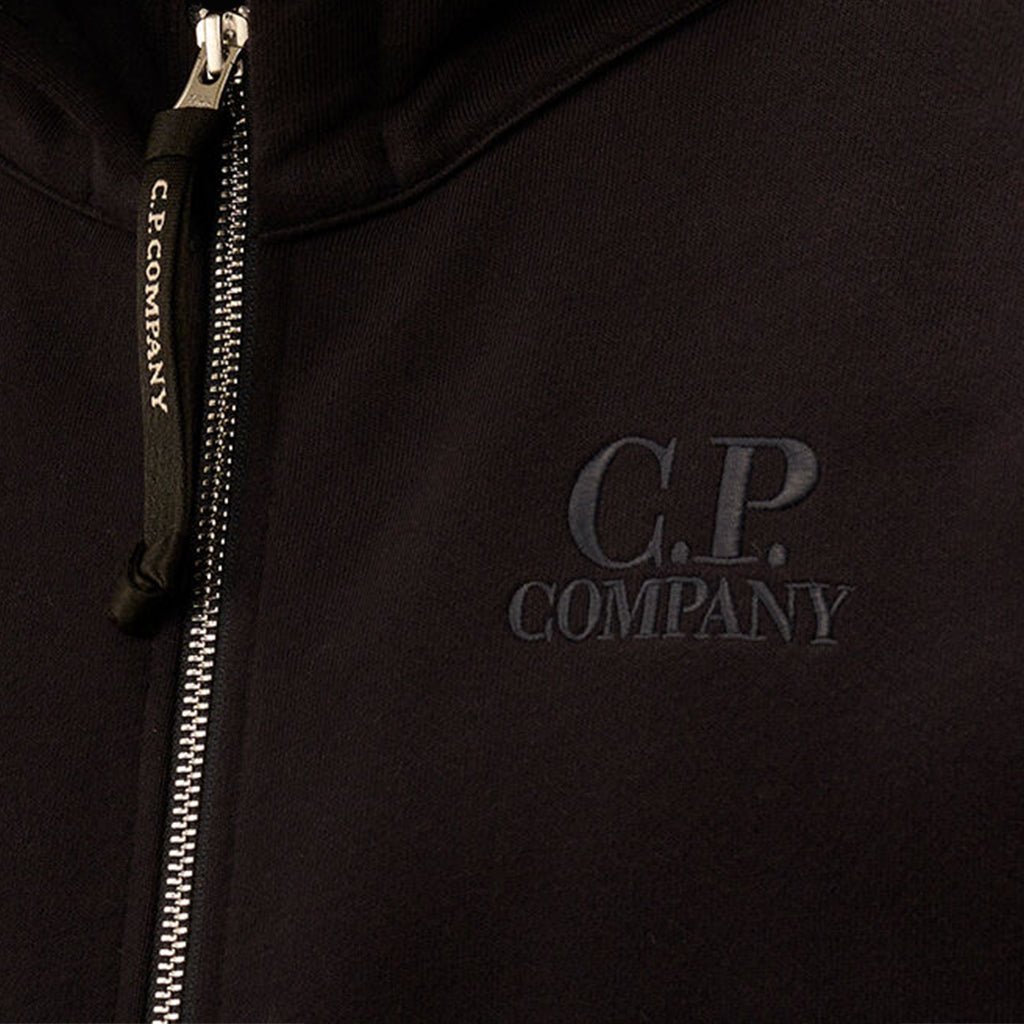 [C.P. Company] Diagonal Raised Fleece Zipped Logo Hooded Sweatshirt