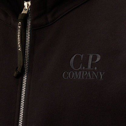 [C.P. Company] Diagonal Raised Fleece Zipped Logo Hooded Sweatshirt