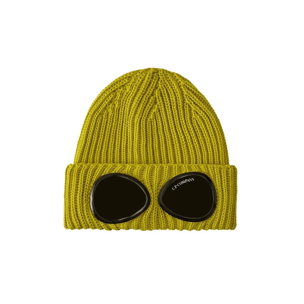 [C.P. Company] Extra fine Merino Wool Logo Beanie in Green Sheen