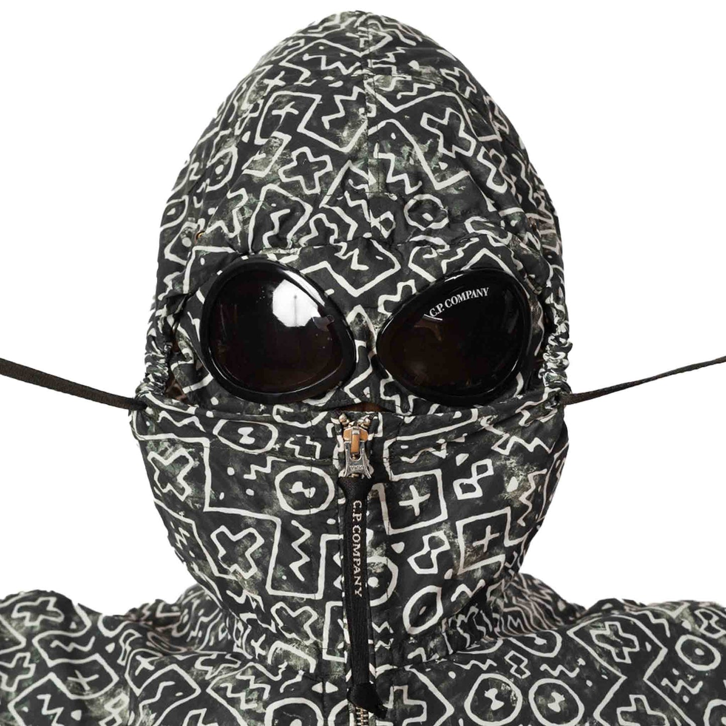 [C.P. Company] Inca Print Short Goggle Jacket in Agave Green