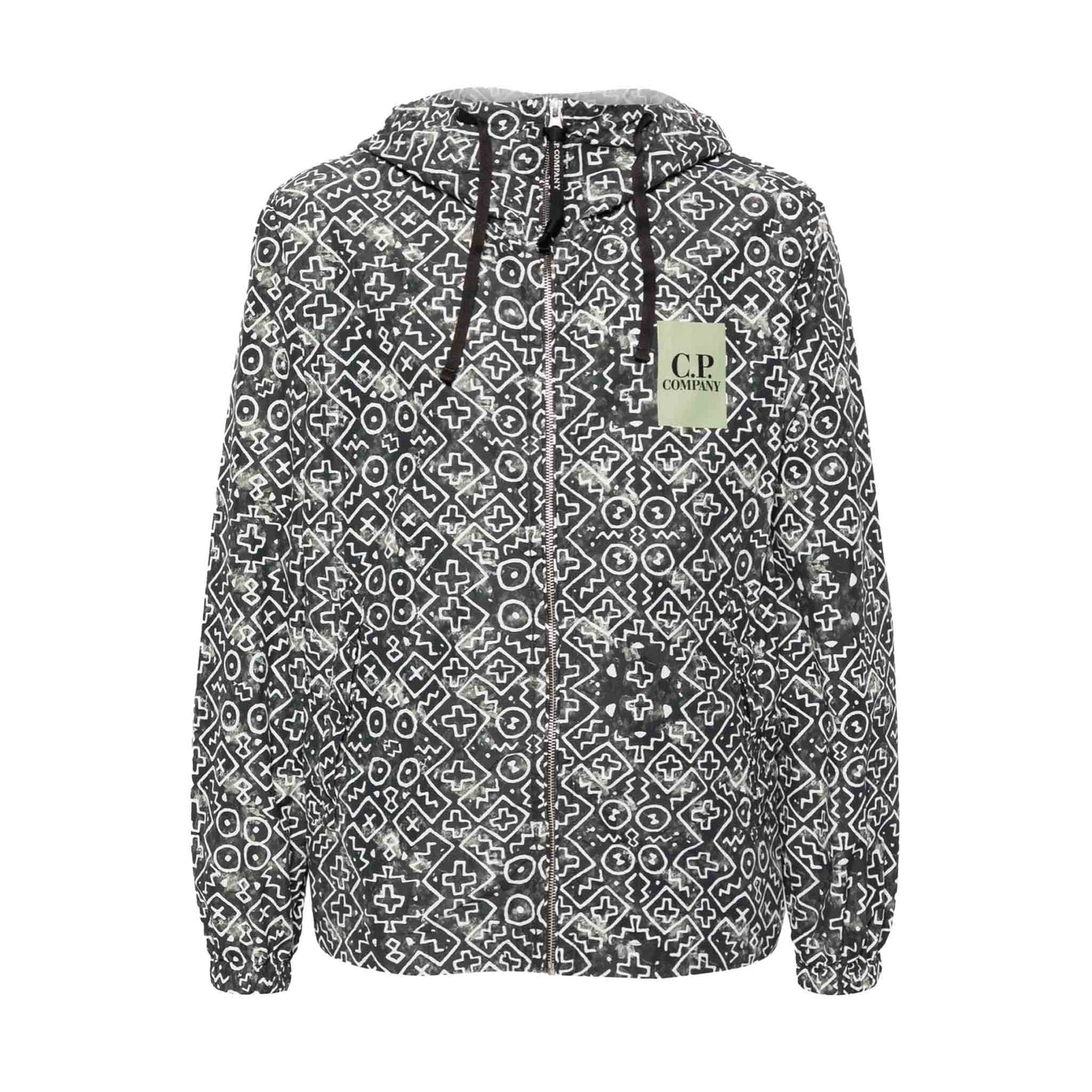[C.P. Company] Inca Print Short Goggle Jacket in Agave Green