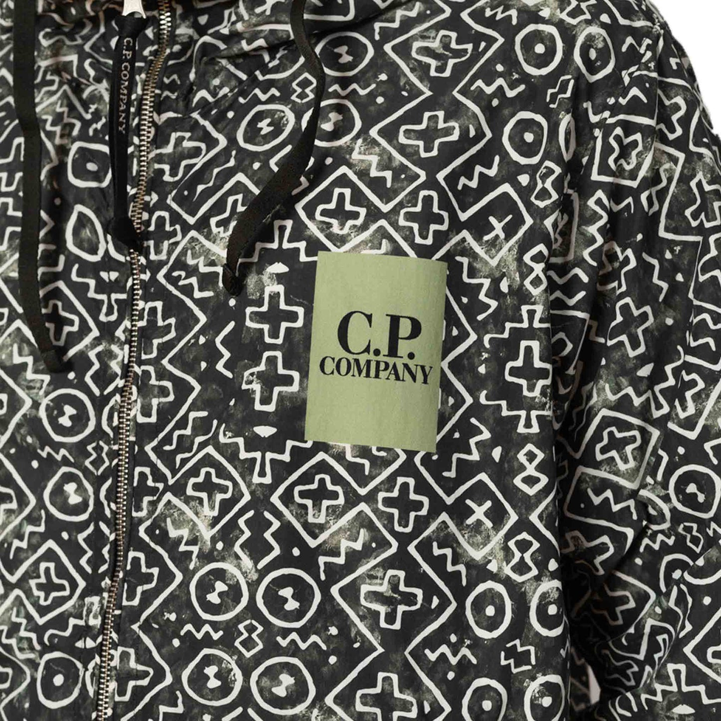 [C.P. Company] Inca Print Short Goggle Jacket in Agave Green