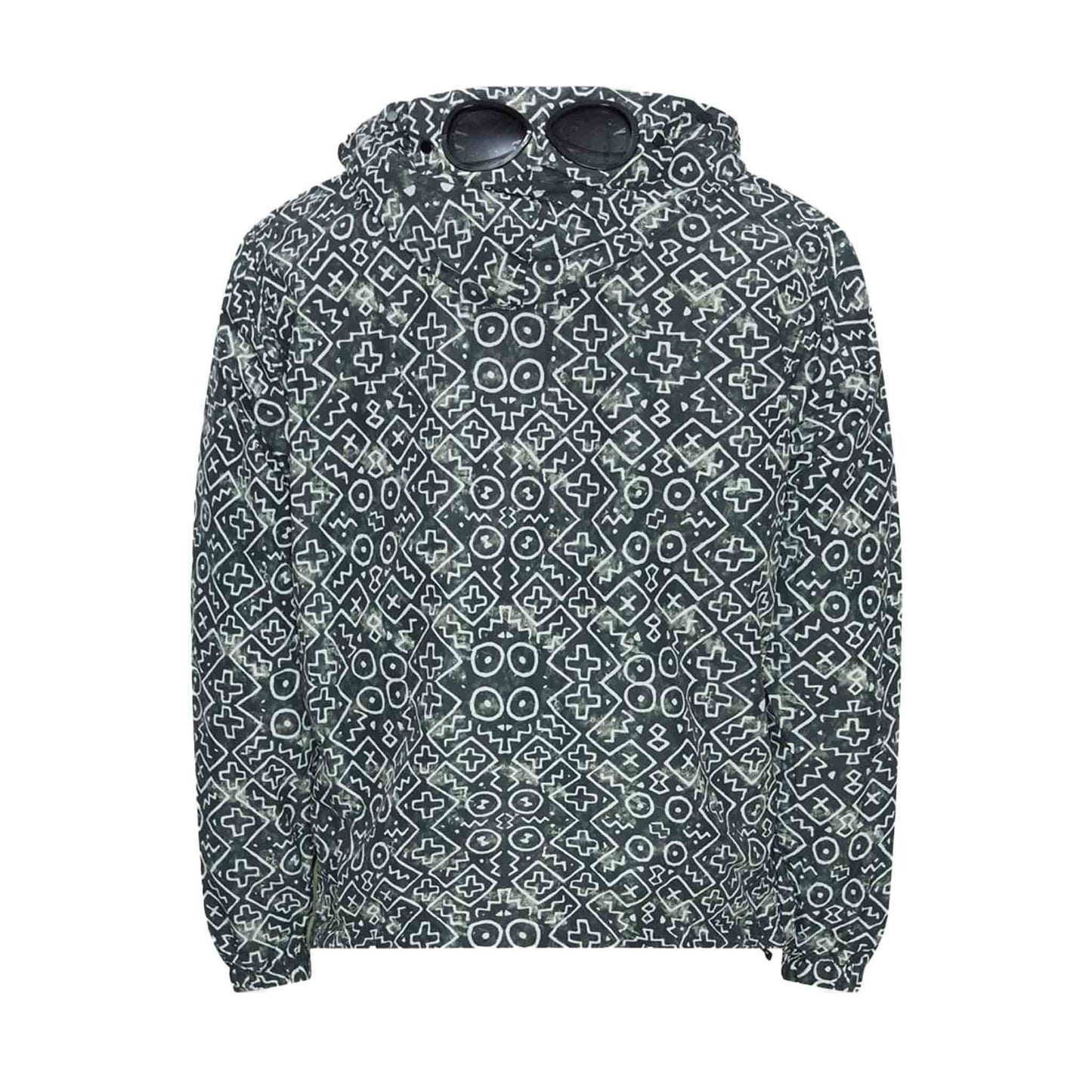 [C.P. Company] Inca Print Short Goggle Jacket in Agave Green