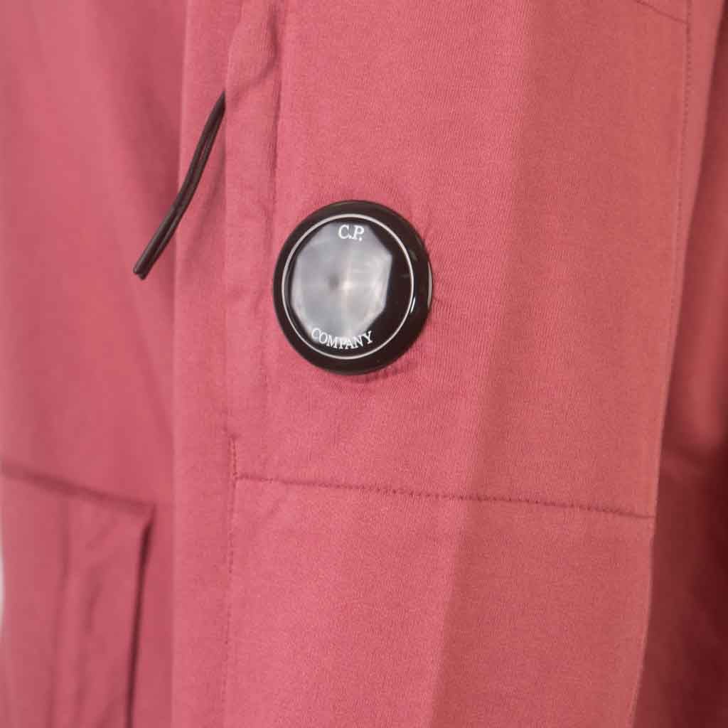 [C.P. Company] Light Fleece Zipped Lens Hoodie in Red Bud