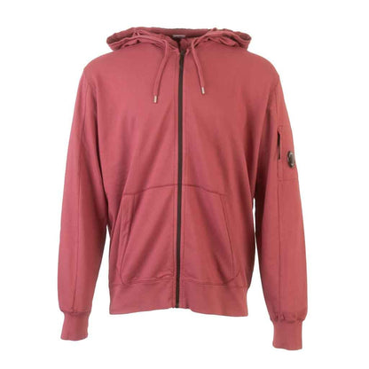 [C.P. Company] Light Fleece Zipped Lens Hoodie in Red Bud