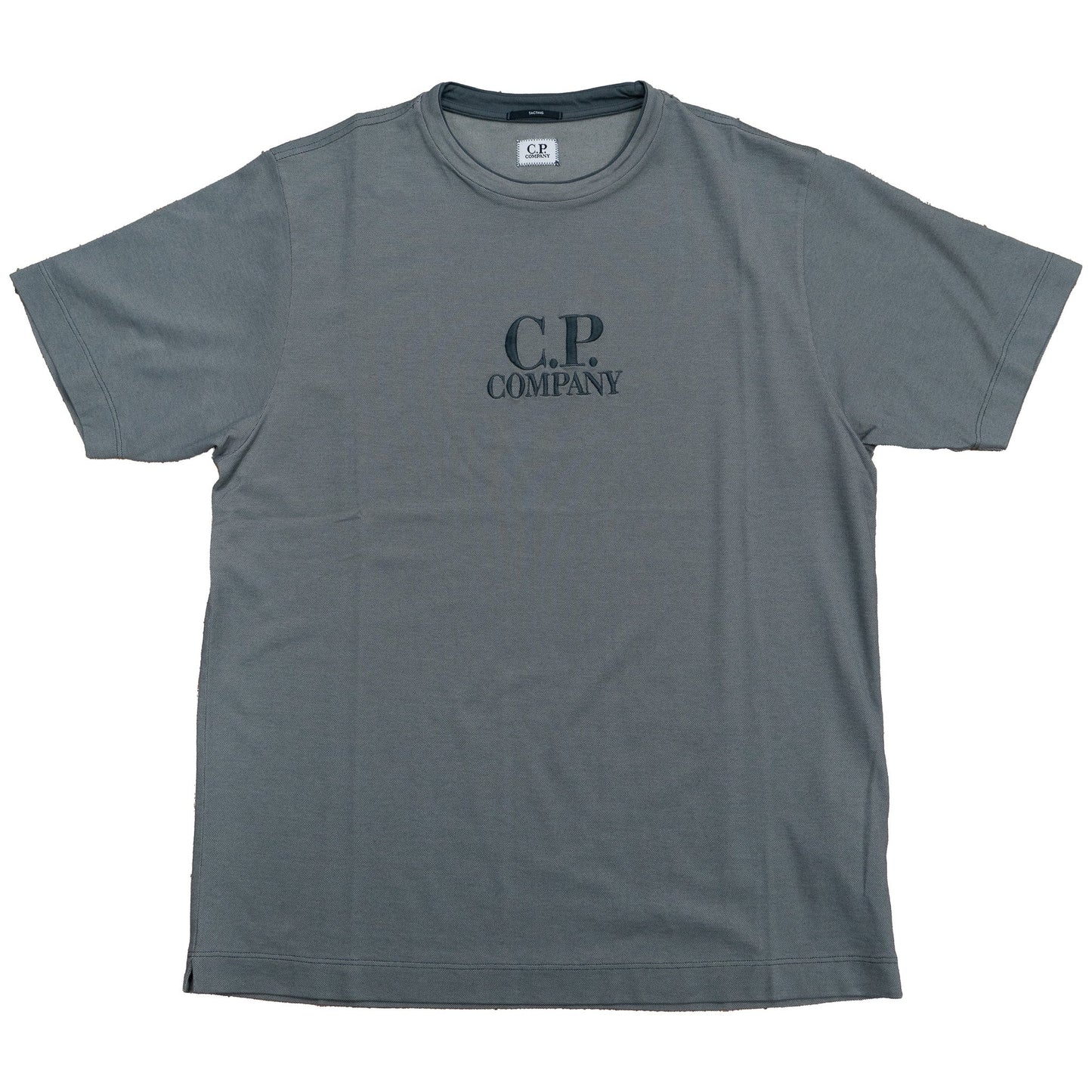 [C.P. Company] Tacting Piquet Embroidery T-shirt in Smoked Pearl- Grey