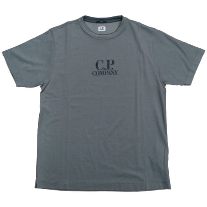[C.P. Company] Tacting Piquet Embroidery T-shirt in Smoked Pearl- Grey