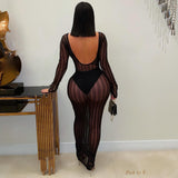 Load image into Gallery viewer, Jolie mesh maxi dress (Black)
