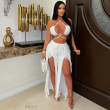 Load image into Gallery viewer, Asha linen fringe pants set (Beige)