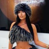 Load image into Gallery viewer, Aspen fur skirt set (Navy/grey)