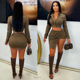 Load image into Gallery viewer, Khari mini skirt set (Brown)