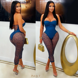 Load image into Gallery viewer, Inked corset jumpsuit (Blue)