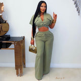 Load image into Gallery viewer, Tirien linen pants set (Olive green)