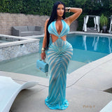 Load image into Gallery viewer, Aura bodysuit/ skirt set (Ivory/Blue)