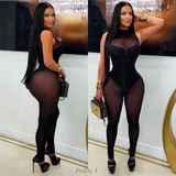 Load image into Gallery viewer, Body gloss sleeveless jumpsuit (Black)