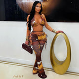 Load image into Gallery viewer, Nelle tied pants set (Brown multi)