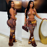Load image into Gallery viewer, Nelle tied pants set (Brown multi)