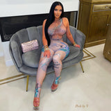 Load image into Gallery viewer, H. Couture leggings set (Wine multi)