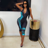 Load image into Gallery viewer, Posh silhouette jumpsuit (Black/aqua)