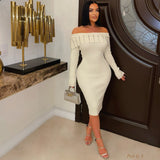 Load image into Gallery viewer, Maira crystal midi dress (Ivory)