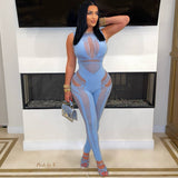 Load image into Gallery viewer, Kassi caged jumpsuit (Sky blue)