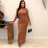 Load image into Gallery viewer, Malia mesh maxi dress (Brown)