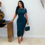 Load image into Gallery viewer, Dara knit dress (Green/gold)