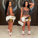 Load image into Gallery viewer, Coco fur mini skirt (Cream/brown)