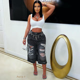 Load image into Gallery viewer, Double waist denim shorts (Black)