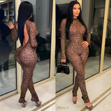 Load image into Gallery viewer, Rave script jumpsuit (Brown/black)