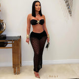 Load image into Gallery viewer, Bellana starfish skirt set (Black/gold)