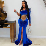 Load image into Gallery viewer, Amor glam gown (Royal blue)