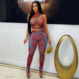 Load image into Gallery viewer, H. Couture leggings set (Wine multi)