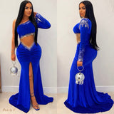 Load image into Gallery viewer, Amor glam gown (Royal blue)