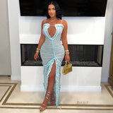 Load image into Gallery viewer, Jeze ruched maxi dress (Mint)