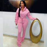 Load image into Gallery viewer, Vibe lounge stacked pants set (Pink)
