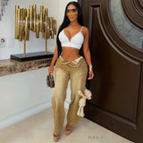 Load image into Gallery viewer, Teddy rhinestone jeans (Brown/nude)