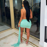 Load image into Gallery viewer, Posh glam ruched dress (Sage)