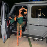 Load image into Gallery viewer, Inked corset jumpsuit (Green)