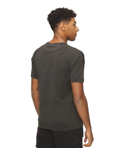 CP Company Re-Colour Mako Cotton Small Logo / Back Logo T-Shirt in Black