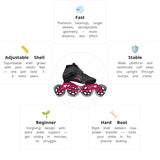 Load image into Gallery viewer, Powerslide Triple X Evo Hot Pink adj. Racing Kids Skates