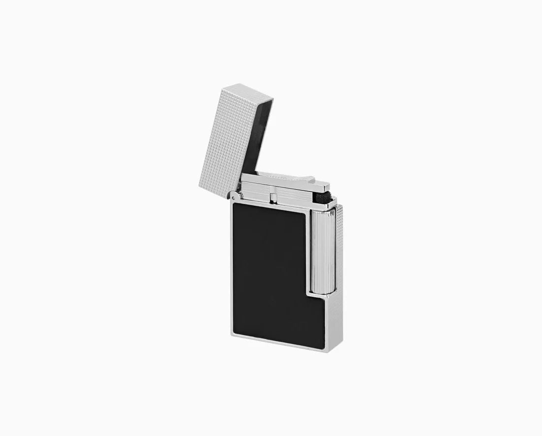 S.T. DUPONT Ligne 2 Microdiamond Head Platinum Lighter/Briquet C16602