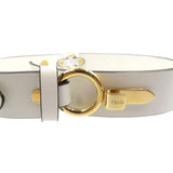 Load image into Gallery viewer, Versace Fendace Fendi 8 C0662 Leather Metal White Gold Belt 1891