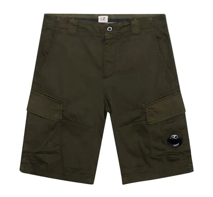 Cp Company Stretch Twill Cargo Shorts In Ivy Green